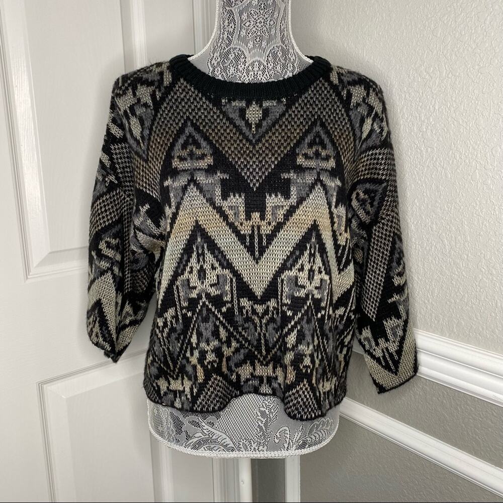 FREE PEOPLE Womens Pullover Crew Neck Superstar Knit Wool Crop Sweater Top XS - Picture 4 of 10